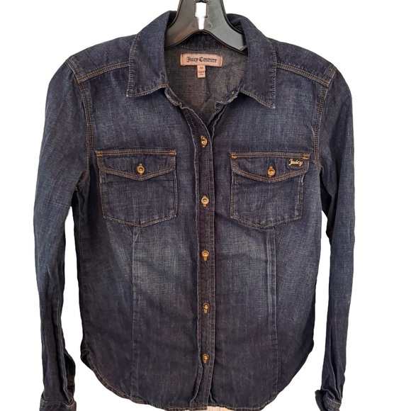 Juicy Couture Women’s Western Denim Button Up Shirt XS - Picture 1 of 10